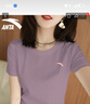 安踏冰絲速干短袖T恤女2025年夏季新薄款寬松正肩跑步健身運(yùn)動(dòng)上衣 7128-5綢灰紫【冰絲速干】 M (165) 曬單實(shí)拍圖