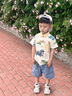 G.DUCKKIDS小黃鴨童裝男童夏季套裝2025新款中小兒童衣服男孩短袖T恤兩件套 恐龍 90 建議1~2歲【 80-90cm】cm 曬單實(shí)拍圖