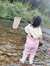 藍鷗盾兒童男女趕海服雨鞋雨靴連體下水褲玩水服防水涉水褲水叉褲 03【防水服下水褲雨靴】粉色 單層 2XL 33碼【鞋內長(cháng)20.5，褲長(cháng)103】 曬單實(shí)拍圖