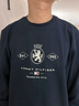 TOMMY HILFIGER25新款秋冬男女柔順雙面布休閑植絨徽章字母圓領(lǐng)衛(wèi)衣40048 藏青色DW5 XL （推薦：165-180斤） 曬單實拍圖