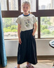 GUYN女童夏季套裝兒童2025洋氣時髦新款短袖T恤大童時尚闊腿褲兩件套 130 曬單實拍圖