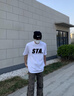 STA2025新款國潮美式幻影復(fù)古高街短袖t恤男重磅寬松純棉夏季體恤女 白色 XL 曬單實拍圖