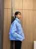 波司登（BOSIDENG）2025新款輕薄羽絨服女短款90絨立領(lǐng)菱格寬松時(shí)尚外套B250135326 風(fēng)鈴淡藍(lán)|5A05 XS 155/80A 體重約110以?xún)?nèi) 曬單實(shí)拍圖