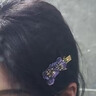 She's茜子發(fā)飾漸變金線刺繡勿忘草捏夾滴油葉片邊夾發(fā)卡七夕禮物送女友 曬單實拍圖