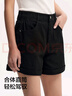 森馬（Semir）休閑褲女簡(jiǎn)約小心機(jī)直筒褲ins潮夏季小個(gè)子翻邊短褲101324125005 曬單實(shí)拍圖