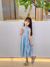 女童連衣裙2025新款夏季超好看公主裙女孩棉布背心裙兒童度假裙子 藍(lán)色 140 曬單實(shí)拍圖
