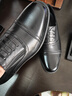 富貴鳥(niǎo)皮鞋男三接頭秋冬加絨男鞋內增高男士皮鞋商務(wù)正裝保暖棉皮鞋男 FG0020-1黑色套腳(增高單鞋款) 42 曬單實(shí)拍圖