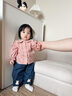 幼歌（YOUGE）嬰幼兒秋季新款純棉休閑百搭束腳褲柔軟寬松復(fù)古牛仔褲 牛仔藍 73 cm 曬單實拍圖
