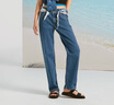 Levi's李維斯冰酷系列25年春夏新款女士724高腰修身直筒牛仔長褲 藍(lán)色 27 (28) 曬單實(shí)拍圖