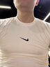 耐克男子緊身輕薄訓練上衣冬季舉重速干短袖針織NIKE PRO FB7933 100白/黑 M 曬單實(shí)拍圖