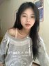 LDBE蕾絲花邊灰色斜肩衛(wèi)衣女春秋2025新款設計感寬松甜美慵懶風上衣潮 灰色 M 【80-100斤】 曬單實拍圖