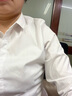 羅蒙【職業(yè)正裝】襯衫女夏季純色商務(wù)修身翻領(lǐng)長(cháng)袖上衣白色2XL 曬單實(shí)拍圖