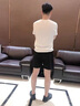 莫代爾高端短褲男士夏季純棉運(yùn)動(dòng)三分褲棉麻休閑直筒大褲衩沙灘褲四分 藏青色 XL 125-140斤 曬單實(shí)拍圖