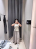 UR2025秋季新款女裝時(shí)尚超寬松蕾絲拼接中長(cháng)款半裙UYY550016 暖灰 (偏寬松) M (M-L) 曬單實(shí)拍圖