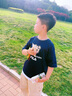 FILA KIDSx原田治聯(lián)名系列斐樂兒童童裝短袖T恤2025夏新男中大童 RD寶藍(lán)-NV 150 曬單實拍圖