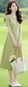 恒源祥夏季新品微胖女生洋氣減齡遮手臂釣系約會(huì)度假風(fēng)極簡綠色連衣裙子 綠色 L 110-120斤 曬單實(shí)拍圖