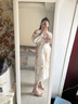 Fabrique 夢(mèng)境花園桑蠶絲亞麻印花系帶度假風(fēng)連衣裙2025夏季 米白色 M 曬單實(shí)拍圖