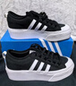 adidas NIZZA PLATFORM厚底增高運動(dòng)帆布鞋男女阿迪達斯三葉草 一號黑/白   38.5 曬單實(shí)拍圖