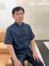 皮爾卡丹（pierre cardin）高端桑蠶絲男士立領(lǐng)短袖襯衫中國風夏季爸爸裝父親節(jié)婚宴禮服套裝 5106 藍色套裝【上衣+長褲】 XL 180 【適合140-155斤】 曬單實拍圖