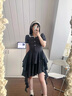 妙奕嘉法式連衣裙裙子女夏季2025新款小個子顯瘦純欲海邊沙灘裙不規(guī)則 灰色格子拖尾蛋糕裙 L 【建議95-105斤】 曬單實(shí)拍圖