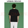 UR2025夏季新款七夕男裝時(shí)尚休閑字母圖案圓領(lǐng)短袖T恤UMM450100 正黑 S 曬單實(shí)拍圖