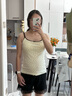 芬也（FENYE）純棉哺乳吊帶背心孕婦內衣夏季薄款帶胸墊可外穿產后喂奶打底 XL 曬單實拍圖