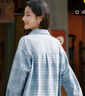 森馬（Semir）森柔牛仔|商場同款牛仔襯衫女oversize春季2025新款格紋襯衣 藍(lán)色調(diào)00388 XS (150) 76A 曬單實拍圖