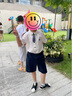 戴維貝拉（DAVE＆BELLA）戴維貝拉男童夏裝兒童寶寶學(xué)院風(fēng)洋氣童裝男寶短袖短褲兩件套 曬單實拍圖