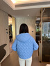 波司登（BOSIDENG）2025新款輕薄羽絨服女短款90絨連帽菱格保暖防風(fēng)外套B250135316 風(fēng)鈴淡藍(lán)5A05 XS 155/80A 體重約110以內(nèi) 曬單實拍圖