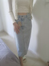 Levi's李維斯25年新款女士美式復古高腰修身后開衩中長牛仔半身裙 竊藍色 XL (29) 曬單實拍圖