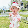 貝娜茜嬰兒寶寶帽子秋冬季嬰幼兒女漁夫帽盆帽加厚公主風(fēng)春秋洋氣遮陽(yáng)帽 小櫻桃-紅色 3個(gè)月-2歲（40-49CM）帽檐4CM 曬單實(shí)拍圖
