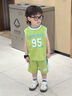 沐霓 男童背心球服套裝夏男寶寶圓領(lǐng)速干運動(dòng)短袖短褲兩件套2025新款 綠色 110cm 曬單實(shí)拍圖