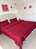 木魚(yú)笙笙法式浪漫婚慶丨結婚四件套純棉長(cháng)絨棉床單被套高級感提花紅色床品 左岸莊園-紅 1.5m/1.8m 床單款 被套200*230cm 曬單實(shí)拍圖