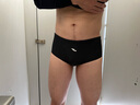 浩沙（hosa）泳褲男小平角抗氯速干游泳褲加大碼高彈專(zhuān)業(yè)訓練  小平角黑色 曬單實(shí)拍圖