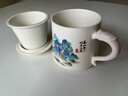 【采銷推薦】羊脂玉瓷辦公杯帶蓋過濾茶水分離咖啡花茶杯馬克杯子 羊脂玉辦公杯-萬里江山 曬單實拍圖