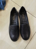 紅蜻蜓女鞋媽媽鞋真皮小皮鞋秋季一腳蹬軟底軟面中老年老人鞋平底單鞋 黑色 39 曬單實(shí)拍圖