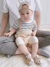 G. DUCKKIDS嬰兒夏季外出服短袖連體衣可愛(ài)寶寶超萌衣服背帶假兩件小月齡哈衣條紋-假兩件90cm 曬單實(shí)拍圖