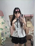 瑜尚臻品學(xué)院風(fēng)套裝條紋荷葉邊泡泡袖襯衫女+黑色A字裙兩件套設(shè)計(jì)感小個(gè)子 【襯衫+裙子】L（110-120斤） 曬單實(shí)拍圖