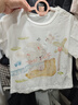 巴厘小豬女童短袖T恤夏季薄款兒童休閑服超萌可愛(ài)嬰幼兒衣服夏款寶寶上衣 米白 米白 90 曬單實(shí)拍圖