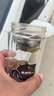 天顓鋼化玻璃杯防摔大容量雙層男女加厚便攜水杯車(chē)載茶水分離泡茶 雙層鵝蛋杯黑色蓋子  500ml 曬單實(shí)拍圖