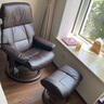 思特萊斯（Stressless）紅寶石北歐進(jìn)口皮革單人沙發(fā)椅 客廳臥室舒適躺椅帶腳蹬 巧克力色 曬單實(shí)拍圖