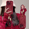 孜泰 適用蘋果16手機(jī)殼iphone16ProMax小羊皮質(zhì)感保護(hù)套貼皮全包防摔本命年紅色軟殼【蝴蝶結(jié)-送掛繩】 曬單實(shí)拍圖