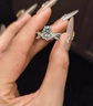 QUEENSUN18K金人工培育鉆石戒指女款鉑金尚美愛翼50分真鉆求婚鉆戒一克拉 銀 尚美愛翼鉆戒 8號(hào)圈 曬單實(shí)拍圖