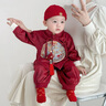 優(yōu)奇周歲禮服男寶寶春秋款套裝新中式國風(fēng)紅色滿(mǎn)月百天抓周服嬰兒衣服 紅色【不含配飾】 80 曬單實(shí)拍圖