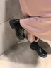 QIPUSEN品牌樂(lè)福鞋女厚底真皮透氣皮鞋女2025秋季新品女鞋復(fù)古百搭鞋子女 黑色 34 曬單實(shí)拍圖