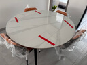 熙雅浩巖板餐桌家用餐桌椅組合可伸縮折疊變圓桌小戶(hù)型現代簡(jiǎn)約吃飯桌子 巖板 一桌四椅 蝴蝶椅 135cm *85*76 曬單實(shí)拍圖