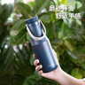樂(lè )扣樂(lè )扣保溫杯女士高顏值手提便攜時(shí)尚水杯運動(dòng)大容量水壺學(xué)生男 470ml深藍 曬單實(shí)拍圖