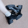 FIVE PLUS厚底樂(lè )福鞋女2025秋季新款休閑粗跟JK制服通勤鞋小個(gè)子增高單鞋黑色37 曬單實(shí)拍圖