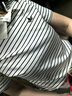 Navigare意大利小帆船條紋T恤衫女25夏季新款斜門襟POLO衫短袖翻領體恤衫 白底黑紋 M 曬單實拍圖