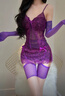 簾昕qqny情趣內衣大碼性感房事戰袍母犬sm羞恥大尺度情人節戰衣女仆裝 【紫色戰袍】q趣情侶內衣黑絲情趣網(wǎng)衣純欲約會(huì )連衣裙 均碼80-120斤情趣用品制服絲襪睡衣女蕾絲高級感 曬單實(shí)拍圖